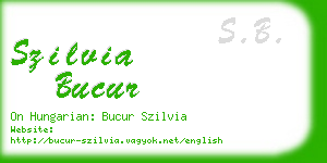 szilvia bucur business card